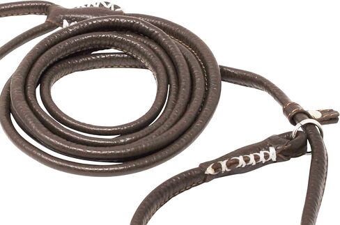 Genuine Rolled Leather Slip Dog Leash and Adjustable Choke Collar British Style Lead 6ft Long Brown (Small: 1/4" Diam) in Saudi Arabia