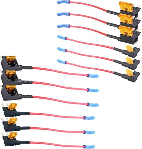 12 Pack 5A 15A Car Add-a-Circuit Fuse Tap Adapter, 4 Types 12V Tap Fuse Holder for Car RV Camper Trucks Boats in Saudi Arabia
