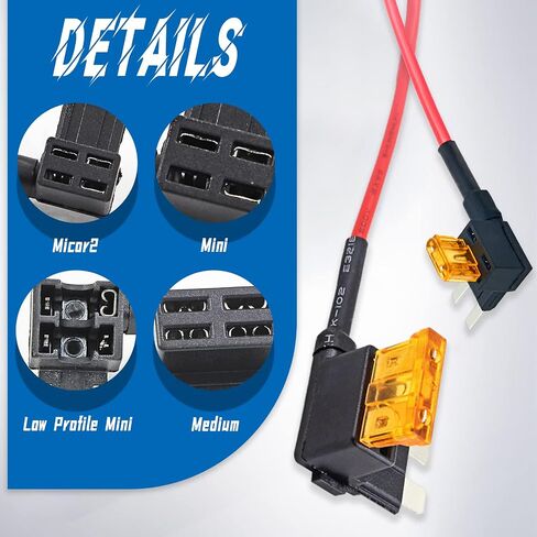 12 Pack 5A 15A Car Add-a-Circuit Fuse Tap Adapter, 4 Types 12V Tap Fuse Holder for Car RV Camper Trucks Boats in Saudi Arabia