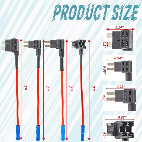12 Pack 5A 15A Car Add-a-Circuit Fuse Tap Adapter, 4 Types 12V Tap Fuse Holder for Car RV Camper Trucks Boats in Saudi Arabia