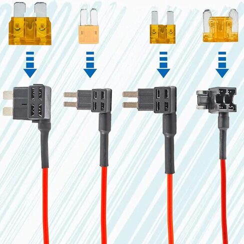 12 Pack 5A 15A Car Add-a-Circuit Fuse Tap Adapter, 4 Types 12V Tap Fuse Holder for Car RV Camper Trucks Boats in Saudi Arabia