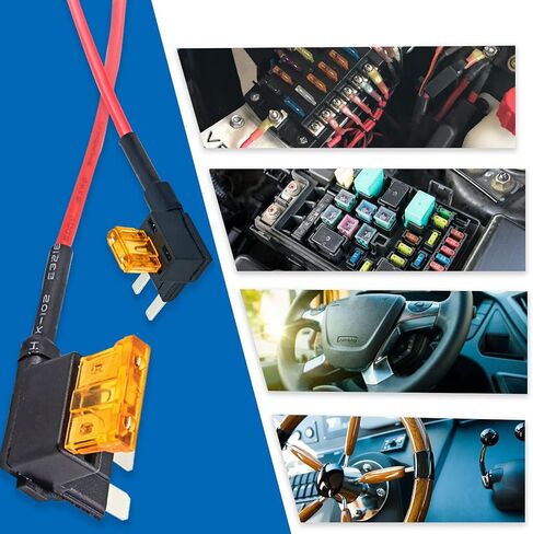 12 Pack 5A 15A Car Add-a-Circuit Fuse Tap Adapter, 4 Types 12V Tap Fuse Holder for Car RV Camper Trucks Boats in Saudi Arabia