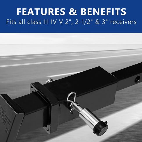 METOWARE Heavy Duty Stainless Steel Hitch Lock, 5/8" Dia 4" Long Trailer Hitch Lock with Clip Fits Class III IV V 2", 2-1/2" & 3" Hitches, Locking Hitch Pin with O-Rings for Trailer Truck Car Boat in Saudi Arabia