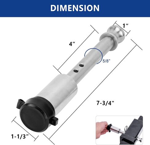 METOWARE Heavy Duty Stainless Steel Hitch Lock, 5/8" Dia 4" Long Trailer Hitch Lock with Clip Fits Class III IV V 2", 2-1/2" & 3" Hitches, Locking Hitch Pin with O-Rings for Trailer Truck Car Boat in Saudi Arabia