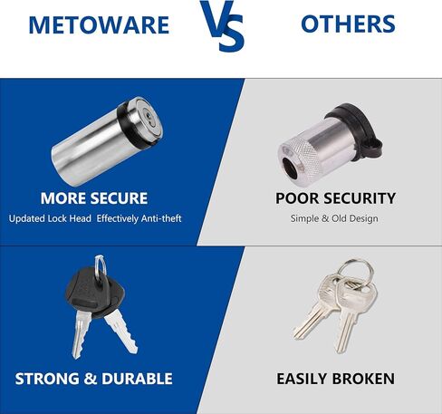 METOWARE Heavy Duty Stainless Steel Hitch Lock, 5/8" Dia 4" Long Trailer Hitch Lock with Clip Fits Class III IV V 2", 2-1/2" & 3" Hitches, Locking Hitch Pin with O-Rings for Trailer Truck Car Boat in Saudi Arabia