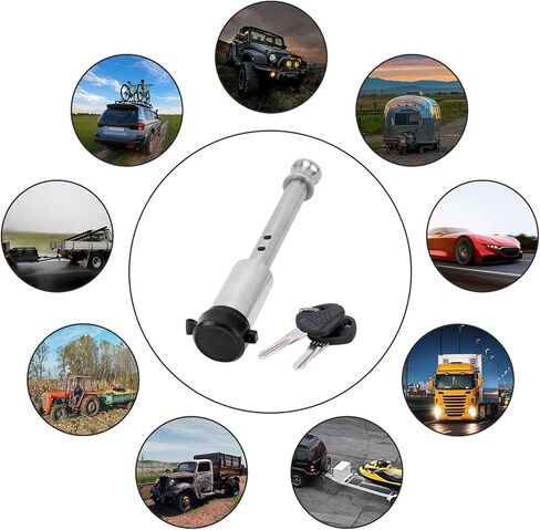 METOWARE Heavy Duty Stainless Steel Hitch Lock, 5/8" Dia 4" Long Trailer Hitch Lock with Clip Fits Class III IV V 2", 2-1/2" & 3" Hitches, Locking Hitch Pin with O-Rings for Trailer Truck Car Boat in Saudi Arabia