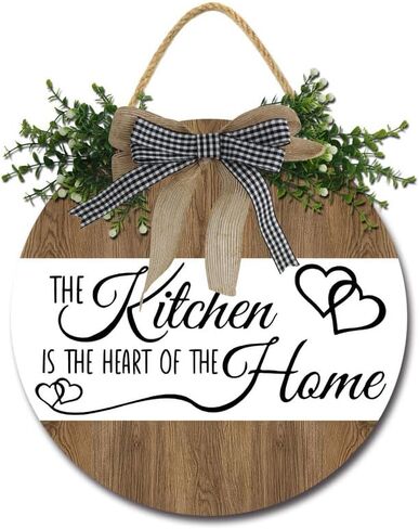 Kitchen Decor Rustic Farmhouse Kitchen Wall Decor The Heart of The Home Kitchen Sign with Wreaths for Home Dining Room Kitchen Decoration 12inch in Saudi Arabia