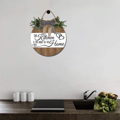 Kitchen Decor Rustic Farmhouse Kitchen Wall Decor The Heart of The Home Kitchen Sign with Wreaths for Home Dining Room Kitchen Decoration 12inch in Saudi Arabia