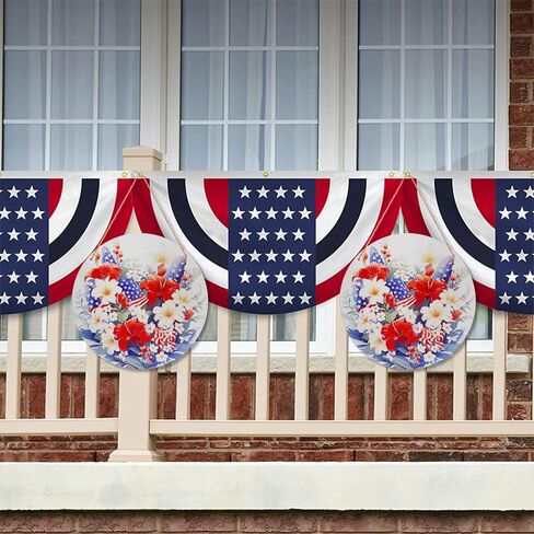 لافتة باب الرابع من يوليو "4 يوليو سعيد" تصمم ديكورات وطنية أكاليل الرابع من يوليو للباب الأمامي إكليل الرابع من يوليو لتزيين جدار باب النافذة (≈12 بوصة) in Kuwait