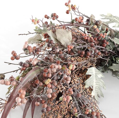 SAFAVIEH Home Collection 24-inch Decorative Artificial Berry & Eucalyptus Semi-Wreath (Fully Assembled) in Kuwait