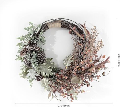 SAFAVIEH Home Collection 24-inch Decorative Artificial Berry & Eucalyptus Semi-Wreath (Fully Assembled) in Kuwait