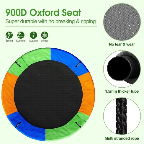 40 Inch Flying Saucer Tree Swing with Tree Hanging Straps for Kids,750lb Round Indoor Outdoor Swing Set with Foam Handle,Circle Swing with Adjustable Rope,Easy to Install 750lb Weight Capacity in Saudi Arabia
