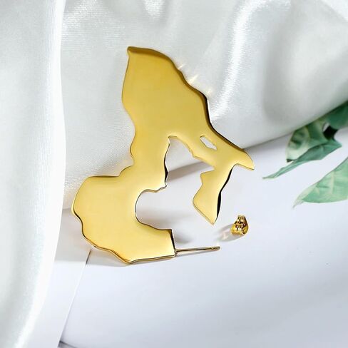 African Map Big Earrings Stainless Steel Dangle Earrings Ethnic Jewelry for Women African Attire Ankh Earrings, Nigerian Dresses and African Clothes to YSL in Saudi Arabia