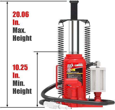 BIG RED 12 Ton (24,000 LBs) Torin Pneumatic Air Hydraulic Car Bottle Jack for Auto Repair and House Lift, Red, TAM91206 in Saudi Arabia