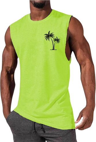 Men's Gym Workout Tank Tops Beach Shirts Summer Sleeveless Training T-Shirt Muscle Bodybuilding Athletic Clothes in Saudi Arabia