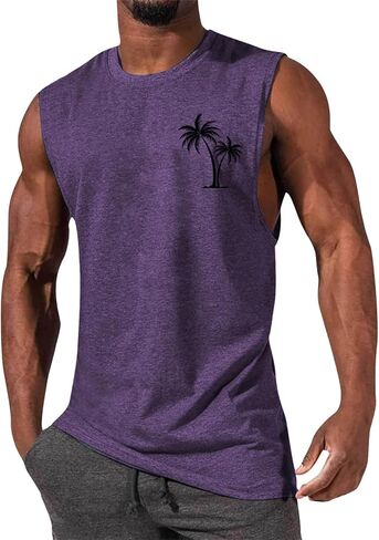 Men's Gym Workout Tank Tops Beach Shirts Summer Sleeveless Training T-Shirt Muscle Bodybuilding Athletic Clothes in Saudi Arabia