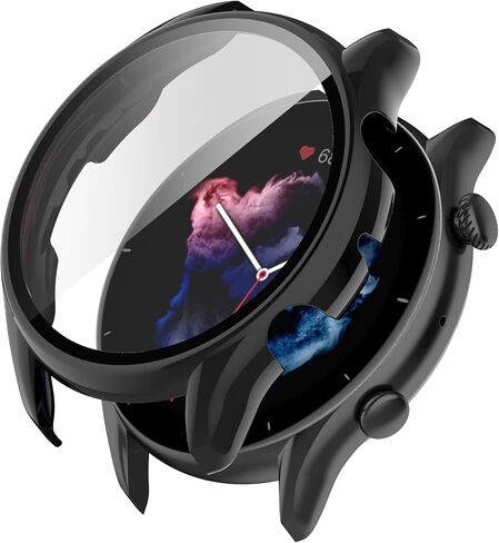حافظات متوافقة مع Amazfit GTR 3 Pro/GTR 3 حافظة ساعة ناعمة من مادة TPU مقاومة للصدمات وغطاء واقي شاشة لملحقات Amazfit GTR 3 Pro (أسود) in Kuwait