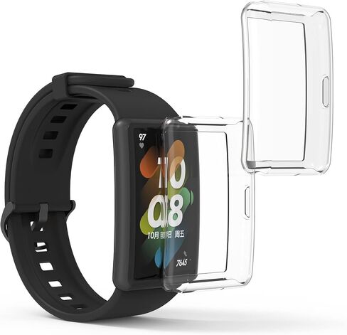 kwmobile Case Compatible with Huawei Band 7 / Band 6 / Honor Band 6 (Set of 2) - Smart Watch/Fitness Tracker Cover - Transparent in Saudi Arabia
