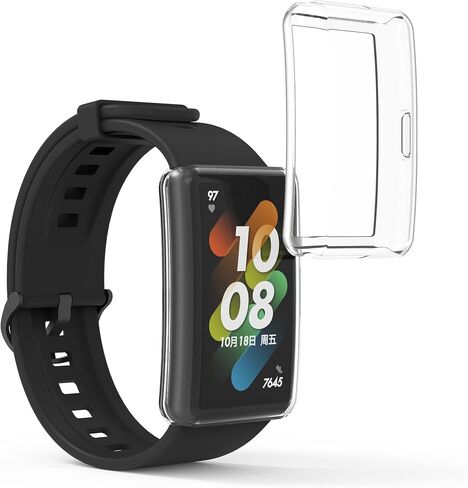 kwmobile Case Compatible with Huawei Band 7 / Band 6 / Honor Band 6 (Set of 2) - Smart Watch/Fitness Tracker Cover - Transparent in Saudi Arabia