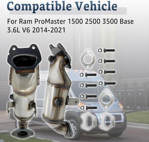 674-293 674-292 محول حفاز متعدد متوافق مع Ram ProMaster 1500/2500/3500 3.6L V6 2014-2021 (يسار ويمين) in Kuwait