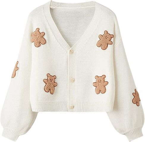 Milumia Women's Long Sleeve Print Button Front V Neck Cardigan Valentine Sweater in Saudi Arabia