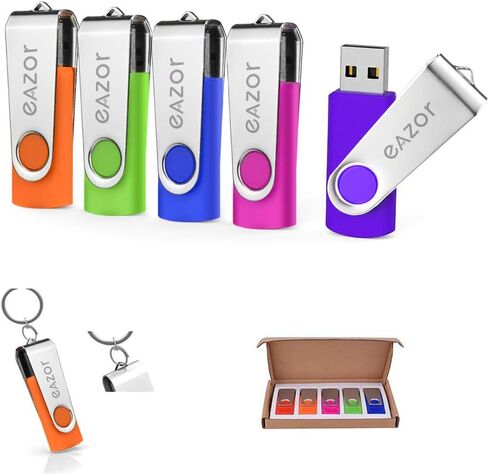 32GB USB 2.0 Flash Drive, USB Stick Thumb Drive Rotated Design Memory Stick for PC/Laptop/External Storage Data Jump Drive Photo Stick Digital for Photos/Videos (32GB-5Colors) in Saudi Arabia