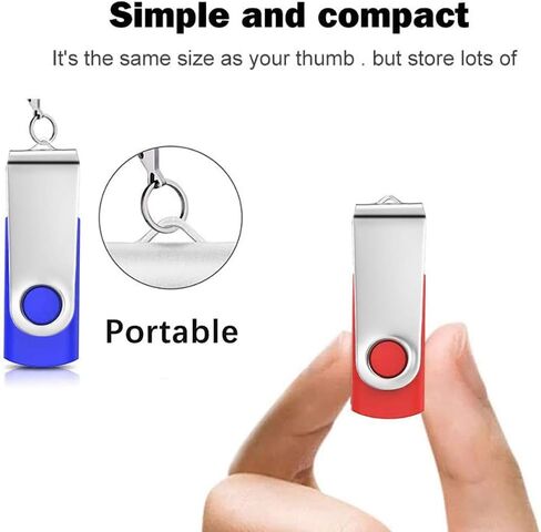 محرك أقراص فلاش USB 2.0 بسعة 32 جيجابايت، عصا ذاكرة USB بتصميم دوار للكمبيوتر/الكمبيوتر المحمول/محرك أقراص نقل البيانات الخارجي، عصا الصور الرقمية للصور/مقاطع الفيديو (32 جيجابايت - 5 ألوان) in Kuwait