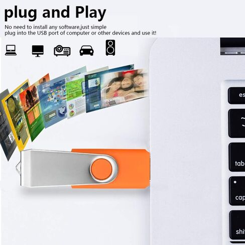 محرك أقراص فلاش USB 2.0 بسعة 32 جيجابايت، عصا ذاكرة USB بتصميم دوار للكمبيوتر/الكمبيوتر المحمول/محرك أقراص نقل البيانات الخارجي، عصا الصور الرقمية للصور/مقاطع الفيديو (32 جيجابايت - 5 ألوان) in Kuwait