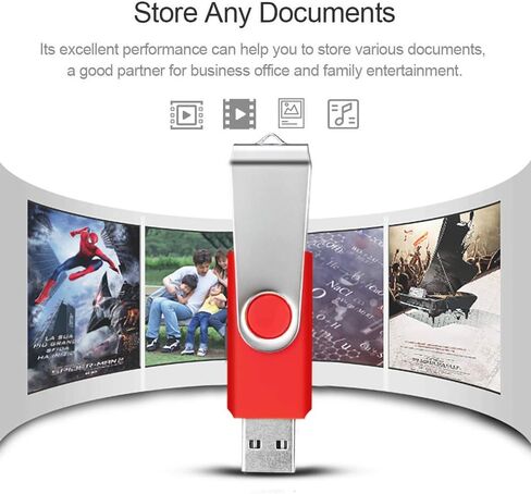 محرك أقراص فلاش USB 2.0 بسعة 32 جيجابايت، عصا ذاكرة USB بتصميم دوار للكمبيوتر/الكمبيوتر المحمول/محرك أقراص نقل البيانات الخارجي، عصا الصور الرقمية للصور/مقاطع الفيديو (32 جيجابايت - 5 ألوان) in Kuwait