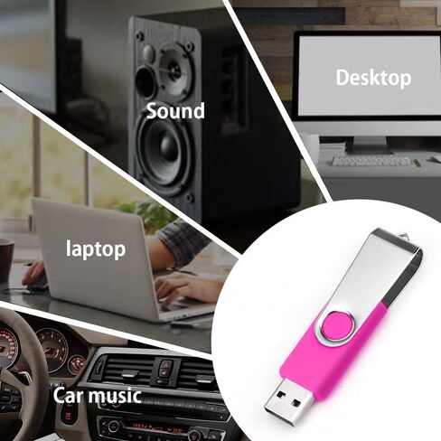 محرك أقراص فلاش USB 2.0 بسعة 32 جيجابايت، عصا ذاكرة USB بتصميم دوار للكمبيوتر/الكمبيوتر المحمول/محرك أقراص نقل البيانات الخارجي، عصا الصور الرقمية للصور/مقاطع الفيديو (32 جيجابايت - 5 ألوان) in Kuwait