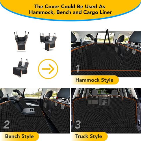 Dog Car Seat Cover for Back Seat, 100% Waterproof Dog Seat Cover with Mesh Window,Anti-Scratch Dog Hammock for Car, Antinslip Car Seat Covers for Dogs, Car Seat Protector for Dogs, Orage,Large in Saudi Arabia