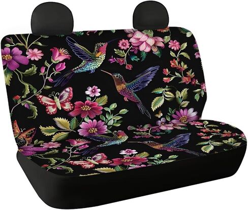 Decorative Back Seat Protector Covers for Cars Trucks SUV, Vintage Smoke Skull Black Skeleton Pattern Pet Bench Dog Car Seat Cover, 2 Pcs in Saudi Arabia