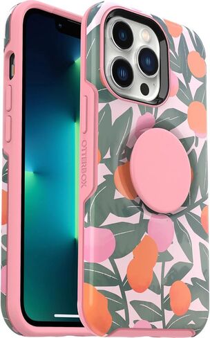 OtterBox + Pop Symmetry Series Case for iPhone 13 Pro (Only) - Non-Retail Packaging - Stay Peachy (Pink Graphic) in Kuwait