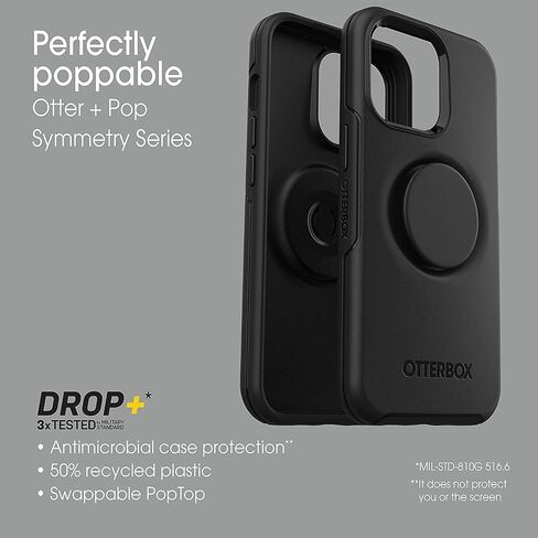 OtterBox + Pop Symmetry Series Case for iPhone 13 Pro (Only) - Non-Retail Packaging - Stay Peachy (Pink Graphic) in Kuwait