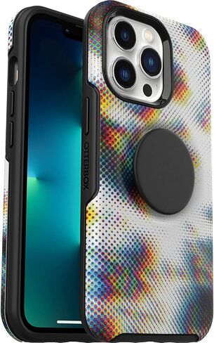 OtterBox + Pop Symmetry Series Case for iPhone 13 Pro (Only) - Non-Retail Packaging - Stay Peachy (Pink Graphic) in Kuwait