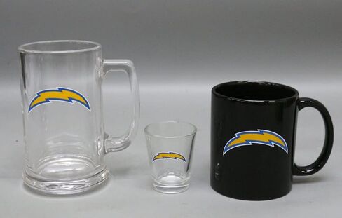 طقم أكواب قهوة مكونة من 3 قطع بشعار الفريق من HUNTER Los Angeles Chargers/زجاج مصقول/كوب بيرة زجاجي in Saudi Arabia