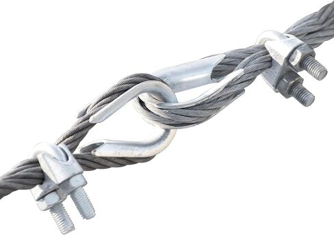 uxcell M5 Wire Rope Accessory Set for 3/16" Dia Wire Rope, 12Pcs Wire Rope Cable Clip Clamp, 6Pcs Thimble Rigging, 6Pcs Aluminum Crimping Loop Sleeve in Saudi Arabia