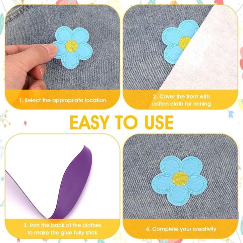 24PCS Sunflower Flower Iron On Patch Embroidery Sew Applique, Cute Flower Embroidered Patch Available in Two Sizes for Bags, Jackets, Jeans, and Clothes DIY Patches. in Saudi Arabia