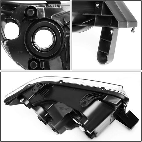 DNA MOTORING HL-OH-TT07-BK-CL1 Pair Black Housing Clear Corner Headlights Compatible with 07-13 Tundra / 08-17 Sequoia in Saudi Arabia