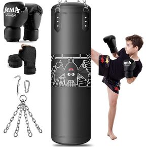 Punching Bag for Kids, 2.7FT Hanging Boxing Bag with Boxing Gloves, Kids Boxing Set Kickboxing Bag for Youth Boxing Karate Muay Thai Kick Taekwondo Training