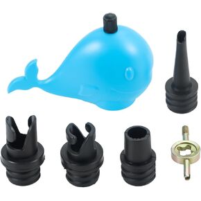Yetaha Inflatable Pump Valve Adapter, Paddle Board Valve Air Nozzle Adapter, Blue Paddle Board Pump Adapter with 4 Air Valve Nozzles for Paddle Boards Rubber Boats Kayak Dinghy Inflatable Beds