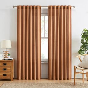 144 Inch 2 Story White Curtains 2 Panels Set for Bedroom Living Room Darkening Sheer Curtains Extra Length Panels for Large Tall Windows (50" W x 144" L,12 ft, White, Back Tab Rod Pocket)