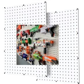 لوحة ربط من WallPeg لمنظم تخزين مسدسات نيرف - 2 قطعة مقاس 24 بوصة × 16 بوصة حامل بيجبورد أبيض لتنظيم حائط نيرف بلاسترز PK-2-W in Kuwait