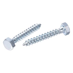 uxcell Hex Lag Screws, M6 x 40mm Carbon Steel Zinc Plated Half Thread Self-Tapping Bolts for Wood Screw 25Pcs