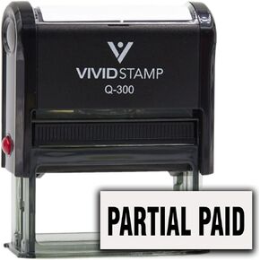 Partial Paid Self-Inking Office Rubber Stamp (Black Ink) - Q-200