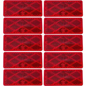 All Star Truck Parts] 10x Amber Class A 70mmx30mm (2.75"x1.18") Rectangular Reflector Strong Stick-on 10 Pack for Trailers Trucks Automobiles Mail Boxes Boats SUV RV Industrial Bike Driveway Safety
