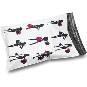 10 x 13 Glossy Shopping Ladies Decorative Plastic Poly Mailer Bags Waterproof Shipping Mailing Envelope 2 Mil – Permanent Adhesive Seal (100 Pack, Shopping Ladies)