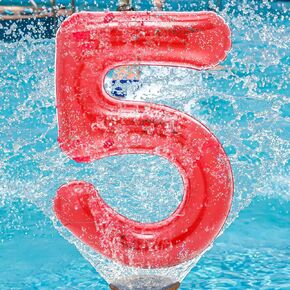 Birthday Red Inflatable Pool Float, 40 Inch Number 0-9 Giant Pool Party Decorations Jumbo Floating Pool Decorations Balloons for Adults and Teens Parties Decor Backdrop Banner