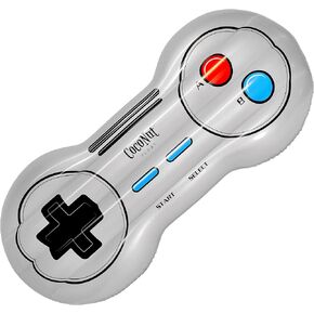 Coconut Outdoor Retro Game Controller Pool Float – Giant Inflatable Raft – Durable Long Lasting 6 Foot Lounge Tube and Water Toy – Fun Decoration for 80’s & 90’s Parties, Events – Ages 8+ Years