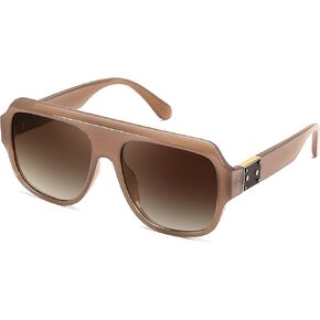 FEISEDY Trendy Aviator Sunglasses for Womens Men Oversized Retro 70s 80s Flat Top Shield Shades B9141